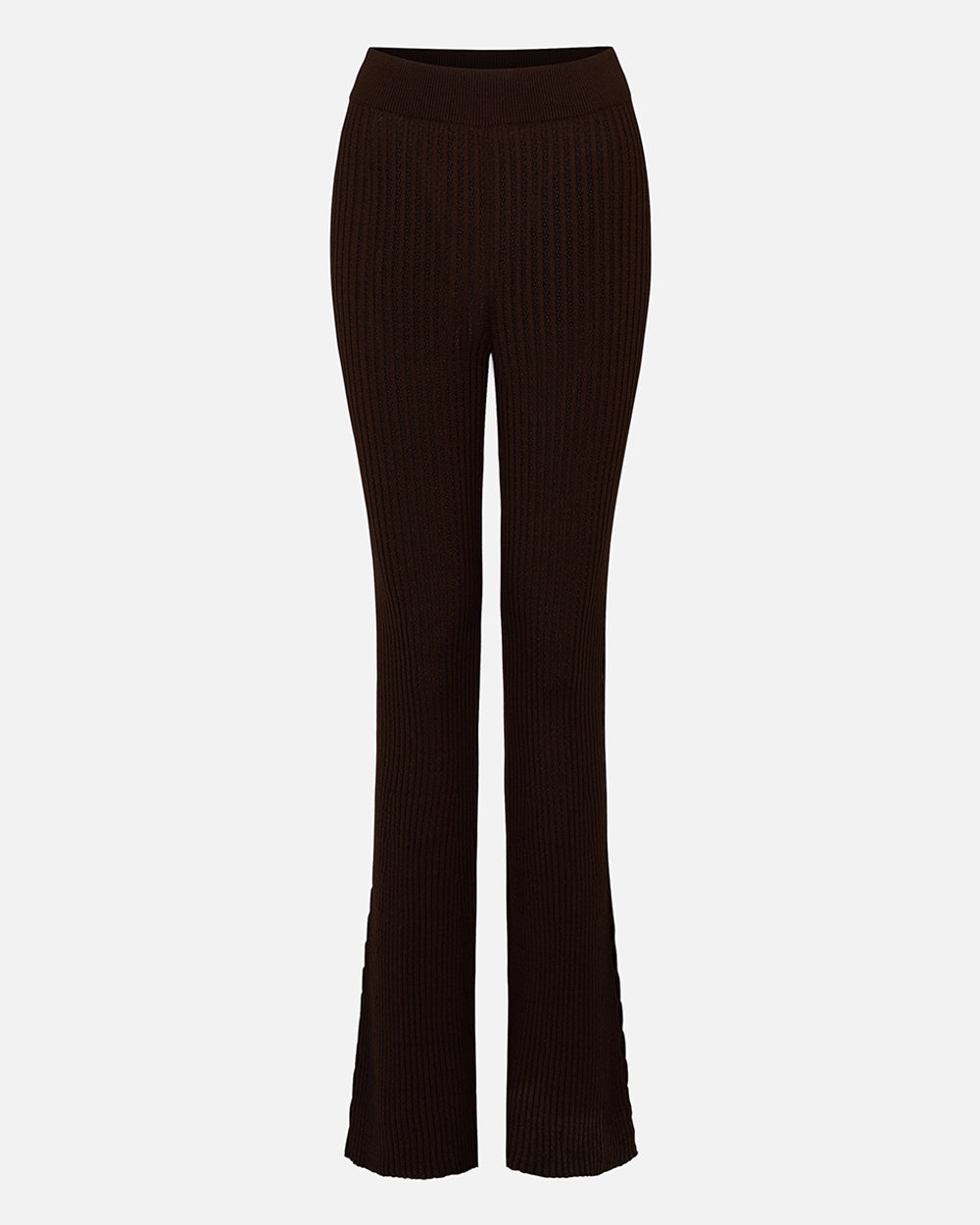 Chocolate ribbed pants on a light gray background #color_chocolate