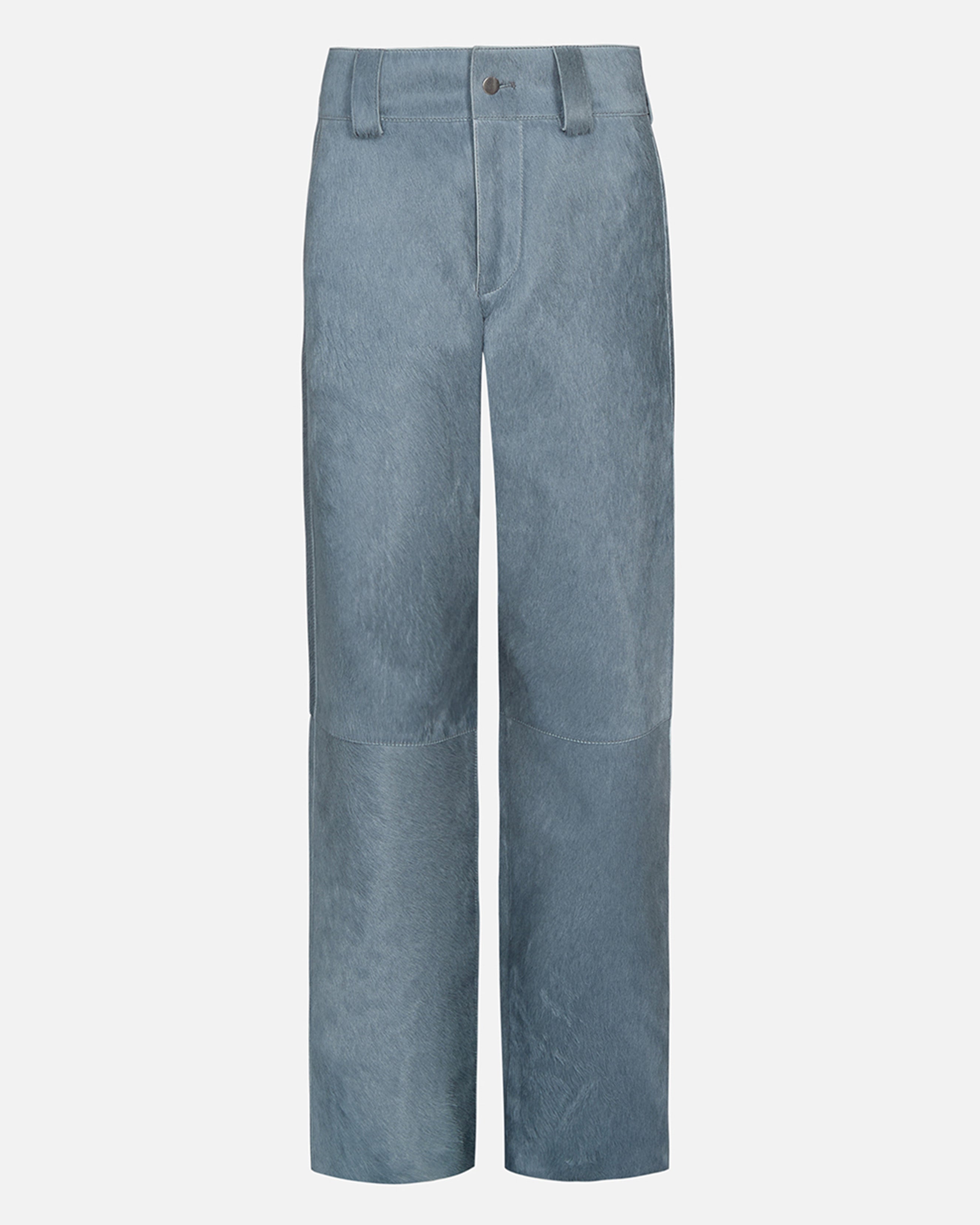 Blue cowhide pants on a white background #color_storm