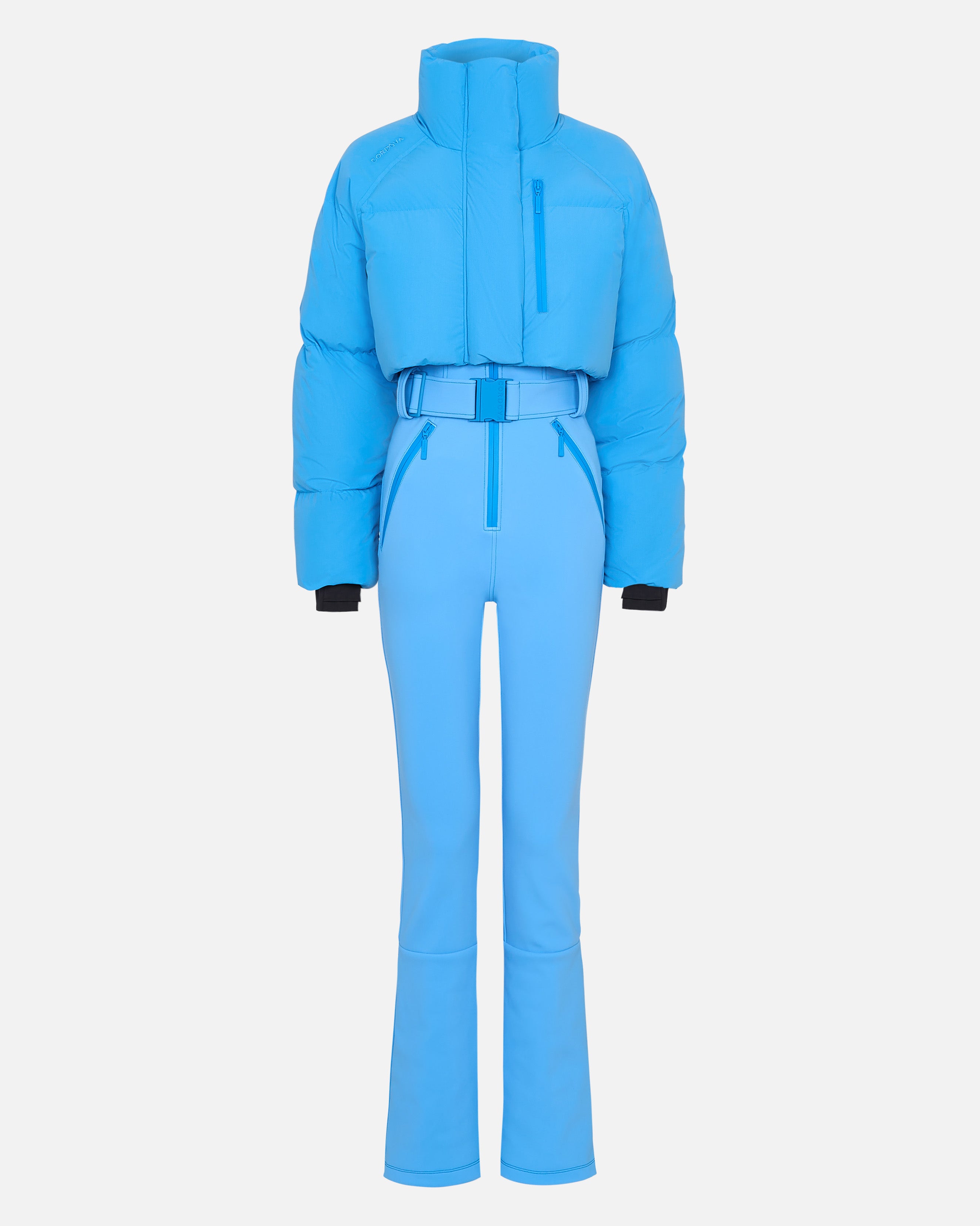 Blue ski suit on a white background #color_azul